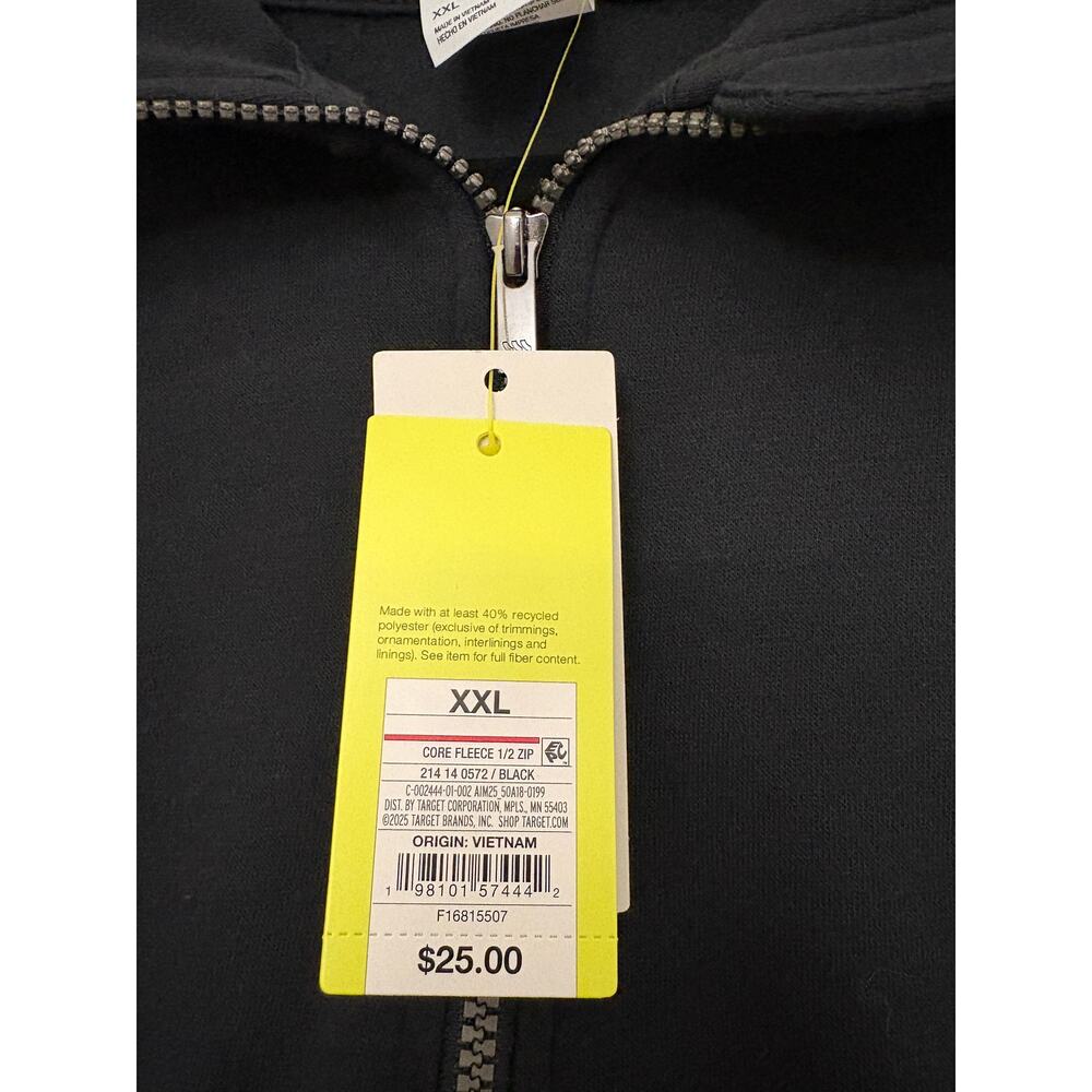 NWT All in Motion Black Cropped 1/2 Zip Pullover Sweatshirt XXL - Picture 3 of 3